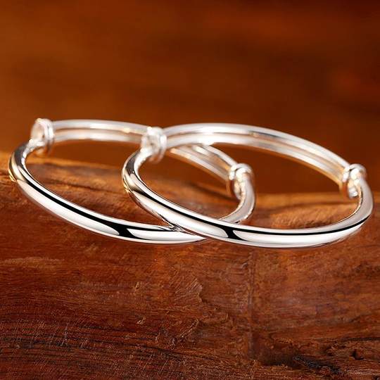 Armband Sterlingsilber Silber 999 Geschenk reines Silber solides Geschenk glänzendes weibliches Armband Freundin Valentinstag Push-Pull einfaches Baby