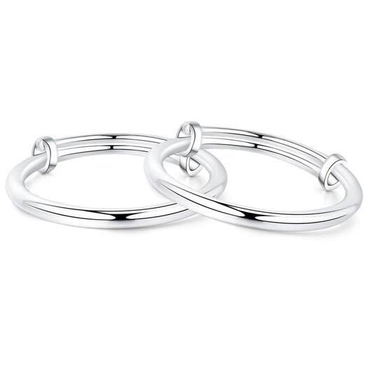 Armband Sterlingsilber Silber 999 Geschenk reines Silber solides Geschenk glänzendes weibliches Armband Freundin Valentinstag Push-Pull einfaches Baby