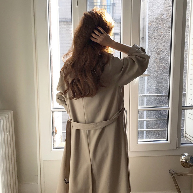 Sandro bassa trench coat women's mid-length version 2021 spring and autumn new small temperament popular coat coat