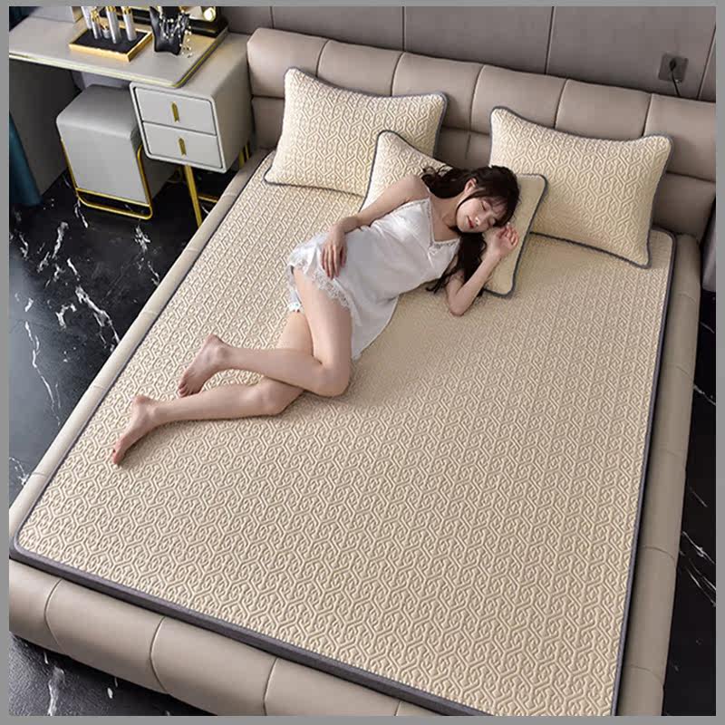 Italian Luxurious Summer Antibacterial Sandmat Three Sets Thai Natural Latex Ice Silk Mat Summer Machine Washable Mattress
