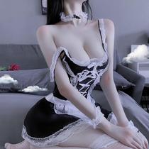 Mood Lingerie Passion Silk Stockings Suit Lovers Flirting Second Meta-Maid Dress Cos Uniform Tempt Open Gear Free