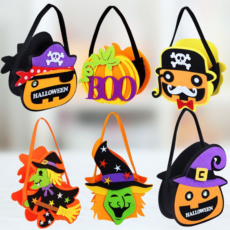 Halloween pumpkin bag children set decoration props candy bag jewelry dress kindergarten gift Halloween candy bag