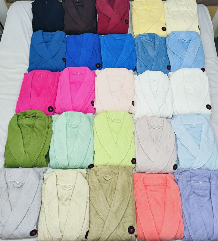 Foreign Trade Surplus Cut Label Slightly Flawed Pure Cotton Towel Material Bathrobe Bath Cotton Clothes Nightgown Absorbent Soft Thickeneded Couple
