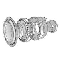Audio horn explosion diagram Rhino model modeling rendering 3dmax C4D Rhino material OBJ