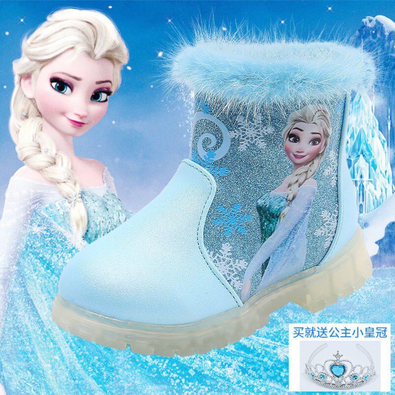 Love Sand Princess Shoes Children Princess Shoes Autumn Soft Bottom White Snow Princess Shoes Girl Aisha Shoes Winter Boots Gush