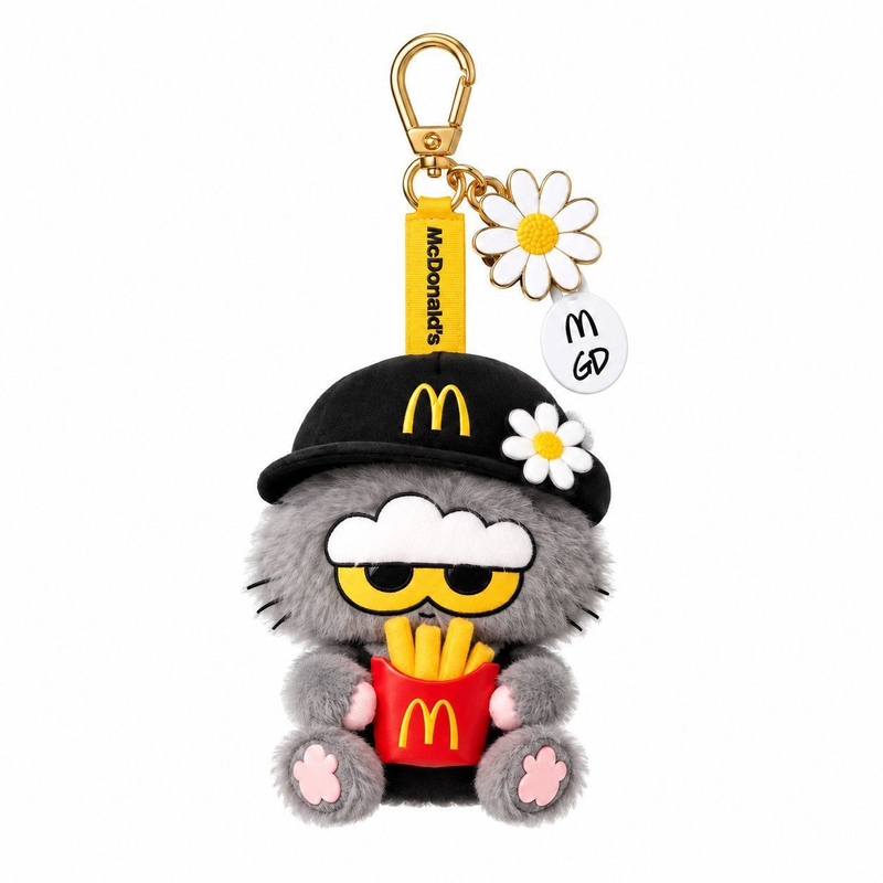 Official Genuine Peaceminusone Mcdonald's X G-Dragon Collaboration Plush Keychain Metal Badge Pendant
