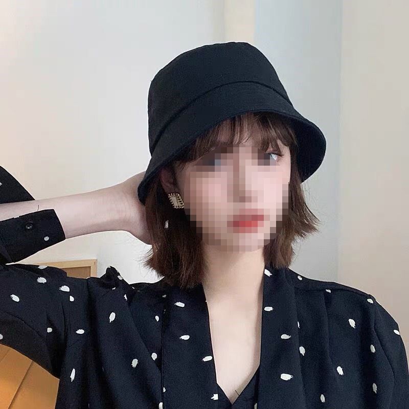 Short hair band hat fisherman hat wig hat all-in-one fashion female collarbone short hair summer Bobo head short curly hair imitation