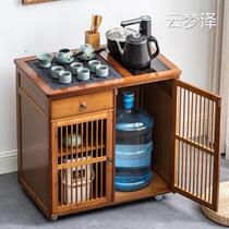 Tea water cabinet Lower water bucket burning tea cabinet burning water jug integrated mobile New Chinese small tea cabinet shelf tea table storage cabinet