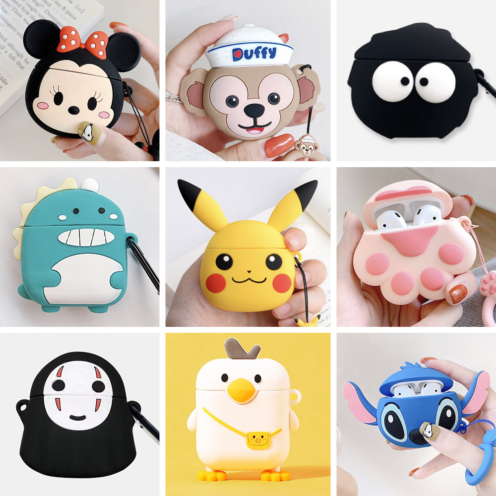 Applicable Tang Mai w9 Bluetooth headphone protective sleeve cute silicone gel softshell charging bin box headphone cover box anti-fall cartoon tangmai headphone shell real wireless coal ball dinosaur boomer