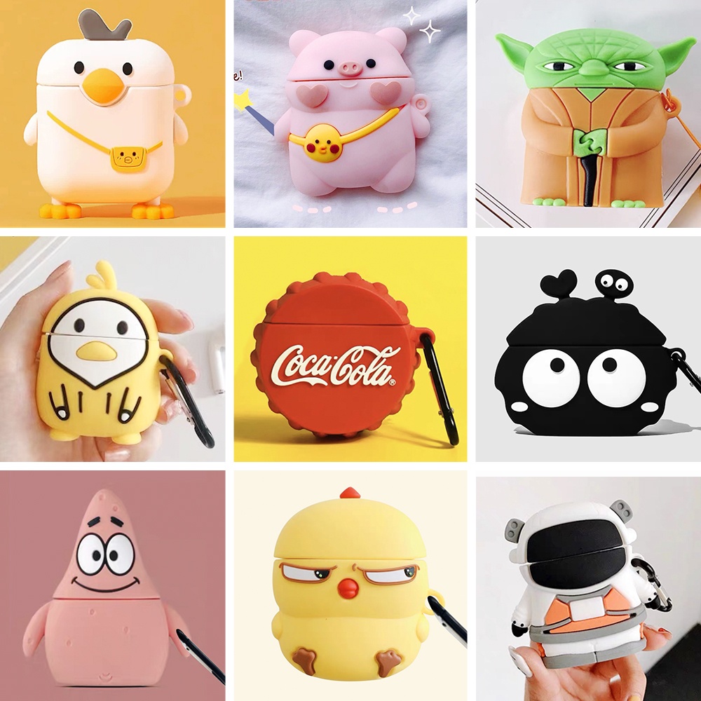 Suitable for Apple airpods1 2 first and second generation wireless bluetooth headset protective sleeve silicone soft shell cute airpod cartoon airpops simple aipods niche ins