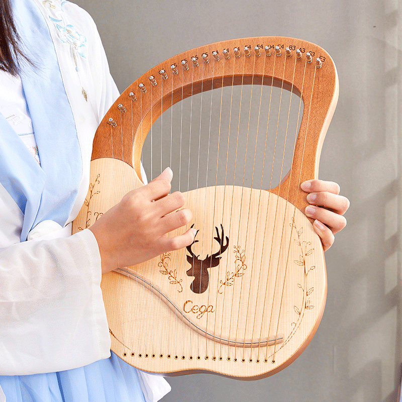 Cega Lyachen beginner scholars Easy to learn Cold Doors Small Instruments Lyre Lira Harp 16 16 21 24 Strings-Taobao