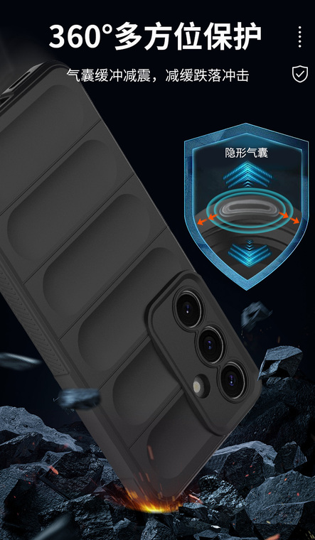 Grey Grooved Shockproof Camera Raised Samsung Phone Case