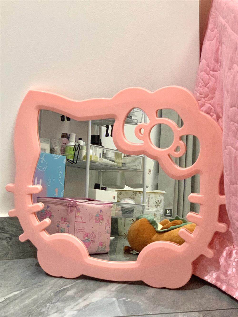 Зеркало kitty桌上化妆镜子梳妆台面式学生宿舍家用浴室卫生间挂墙免打孔