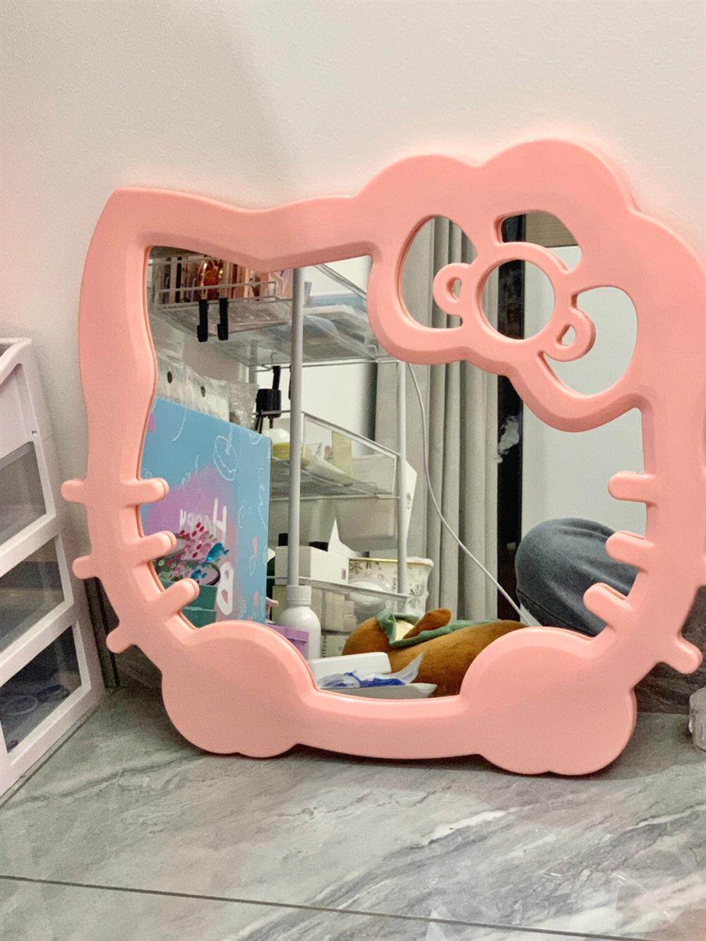 Зеркало kitty桌上化妆镜子梳妆台面式学生宿舍家用浴室卫生间挂墙免打孔