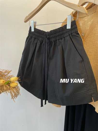 Настоятельно рекомендуется для лета! Корейская рабочая ткань с боковыми разрезами, эластичная талия, повседневные шорты, укороченные шорты для женщин, новый летний стиль.