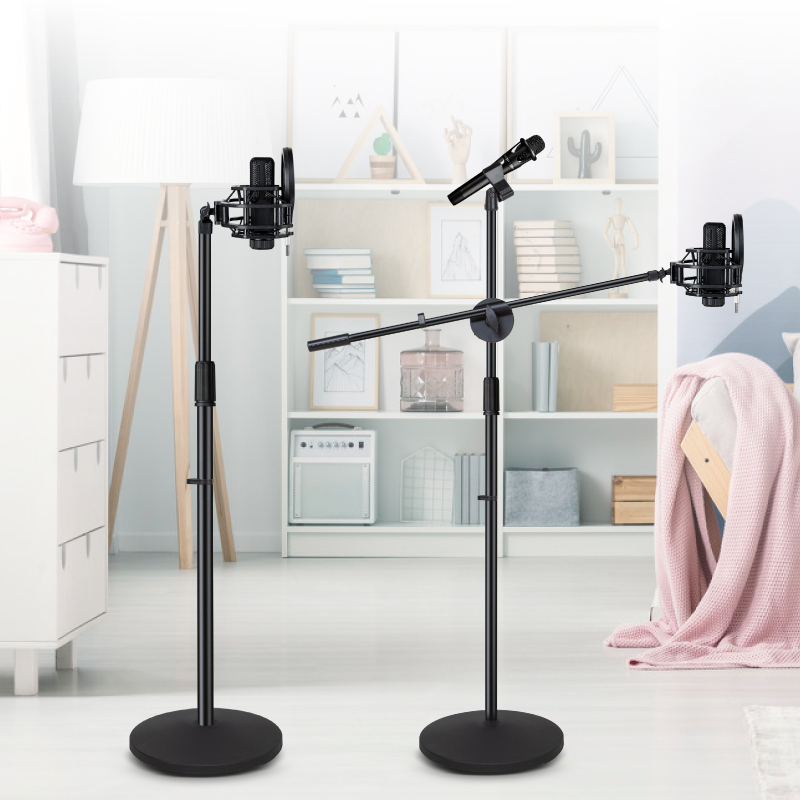 Floor vertical microphone bracket square microphone microphone anti-shock spray frame metal disc base microphone frame