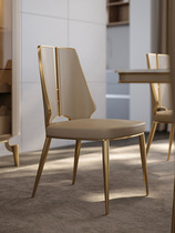 Stainless steel light luxury dining chair home restaurant stool back chair modern simple internet celebrity leather chair dining chair