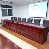 Conference room rostrum leadership podium training long table and chair combination wood veneer paint conference table and chair podium