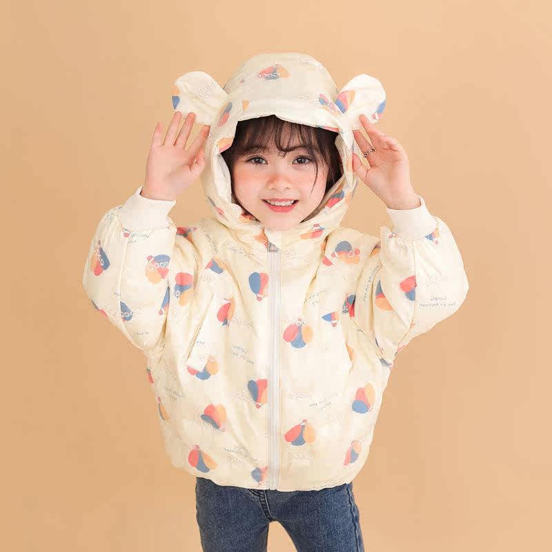 Girls' Down Jacket Winter 2022 New Lightweight Short Trendy Fashion Hooded Jacket Children's Baby Tops