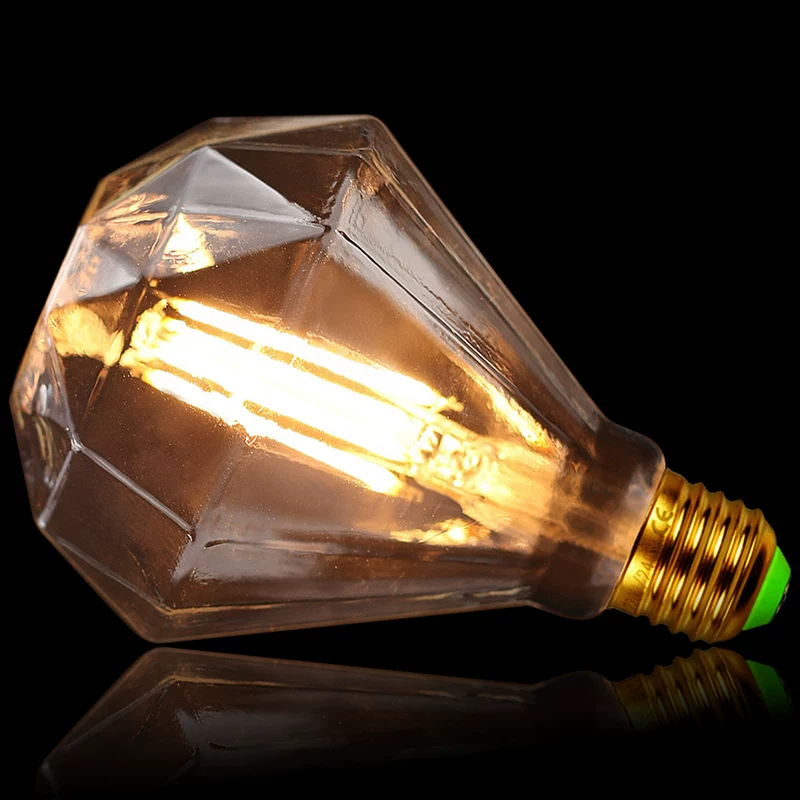LED лампа, ретро лампа, с камнем, с патроном