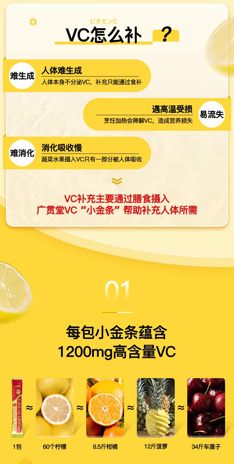 日本百年老字号 广贯堂 维C乳酸菌美白“小金条” 60条 图2