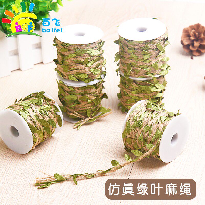 Pastoral Wind Ring Creates Kindergarten Environment Creation Materials Forest Theme Aerial Hanging Hemp Rope Simulation Leaf Rope