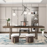 Синьчжонг -стиль кунг -фу сплошной деревянный журнальный столик и стул Комбинированность простая домашняя гостиная.