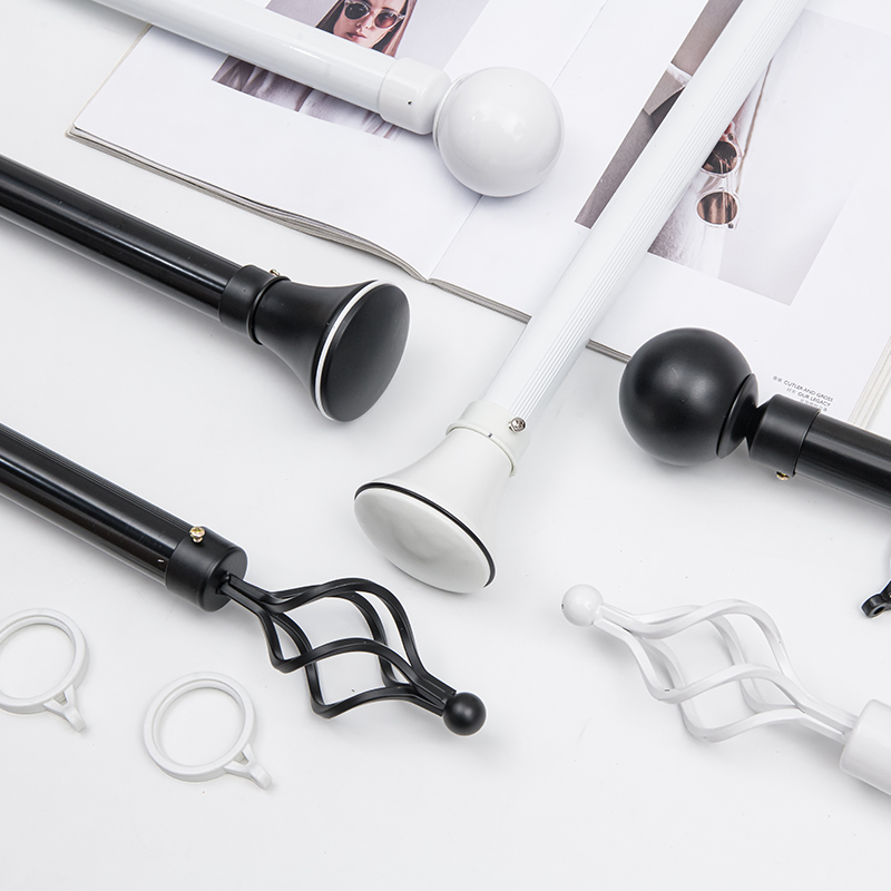 Rome rod thickening curtain pole silent track single double rod mounting bracket accessories punched living room bedroom