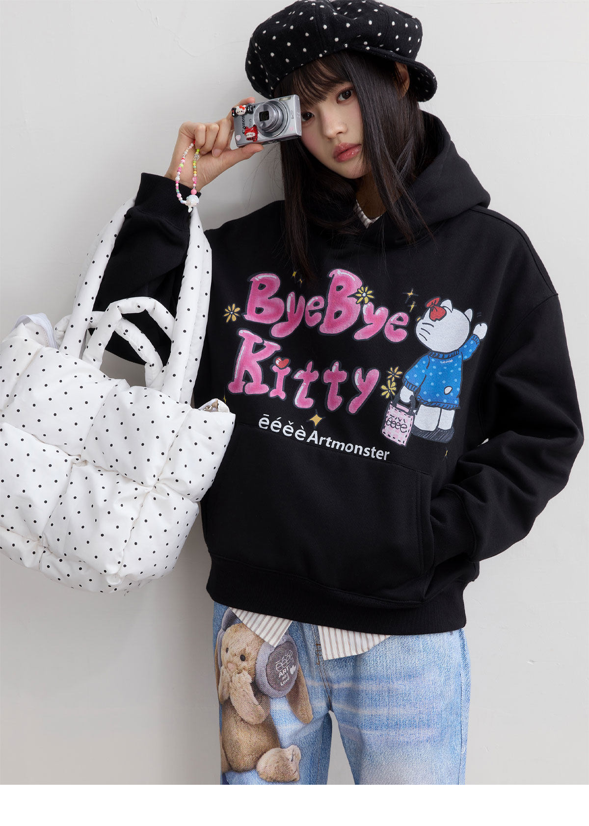 eeeeArtmonster Bye Kitty Hooded Sweatshirt