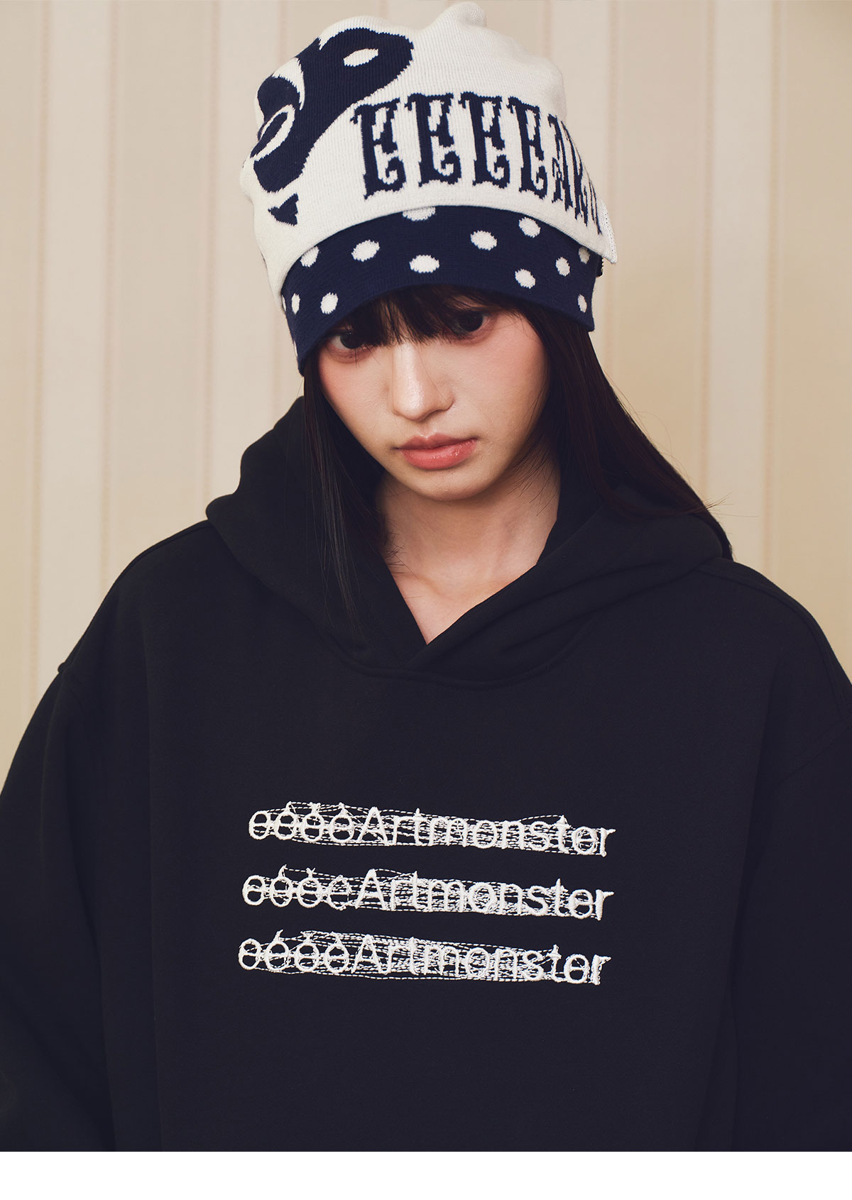 eeeeArtmonster Secret Words Embroidered Hoodie