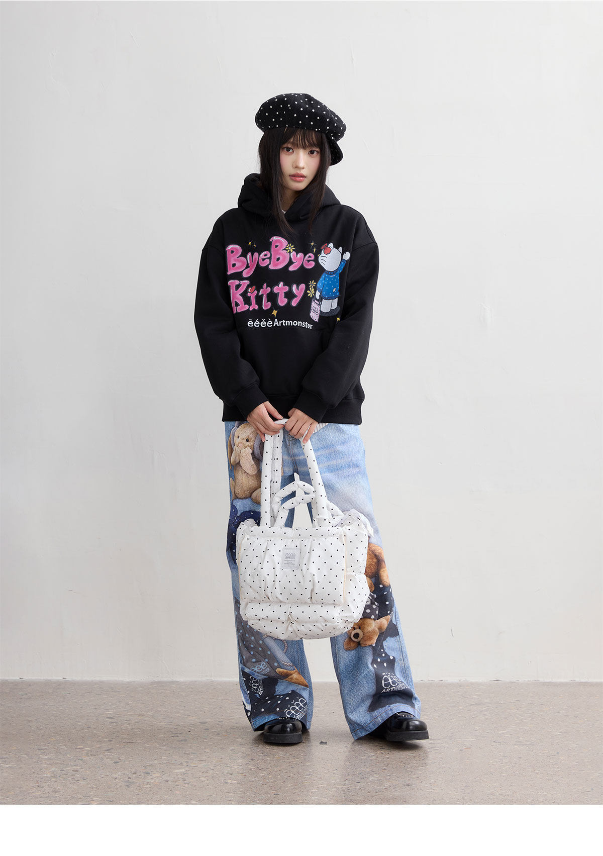 eeeeArtmonster Bye Kitty Hooded Sweatshirt