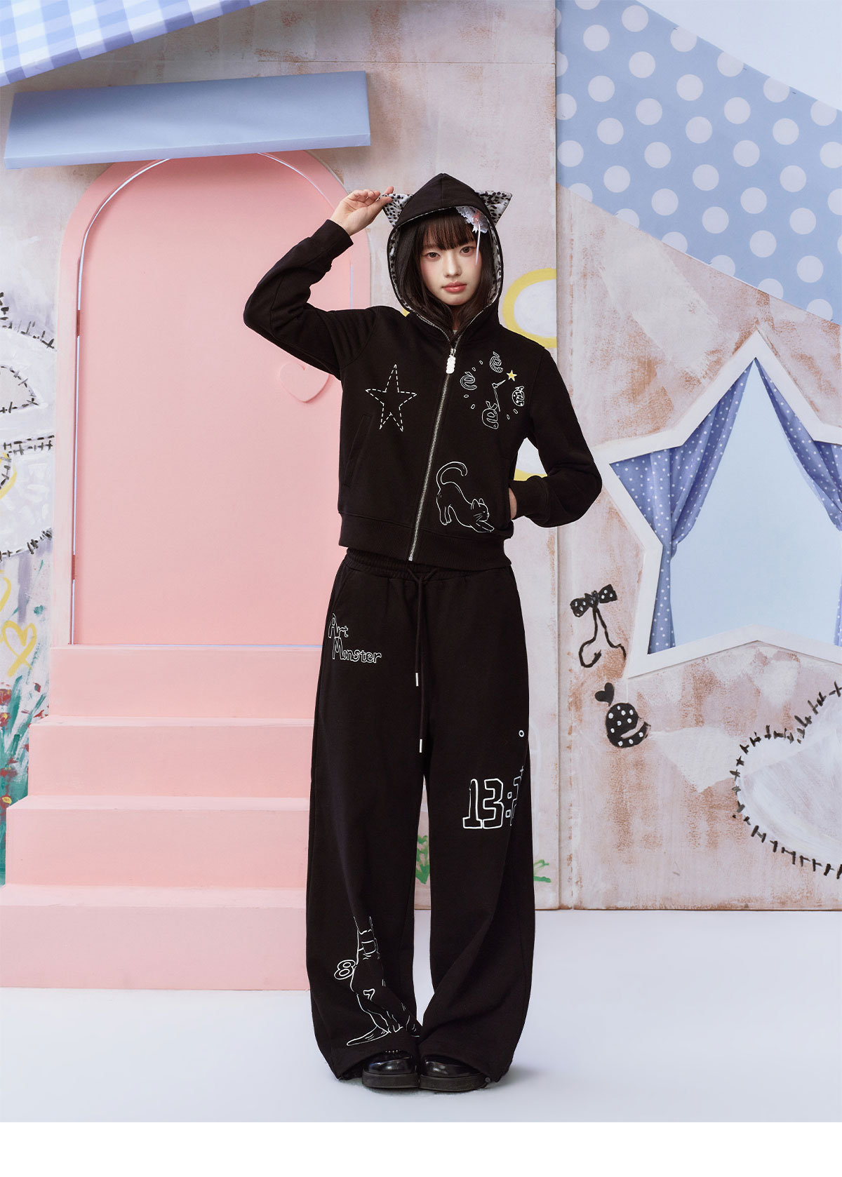 eeeeArtmonster Leopard Cat Ear Hoodie