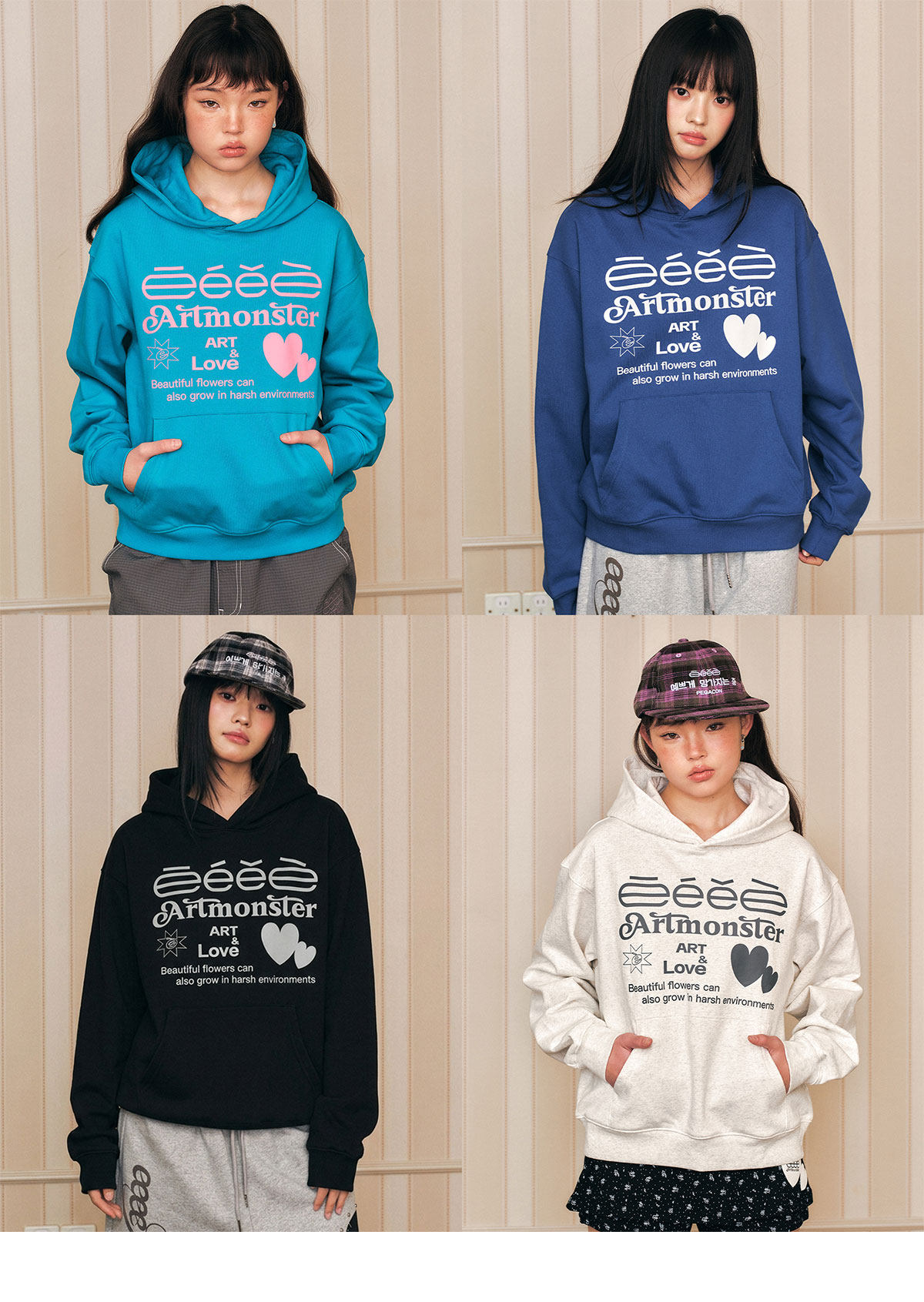 eeeeArtmonster Heart Print Hoodie