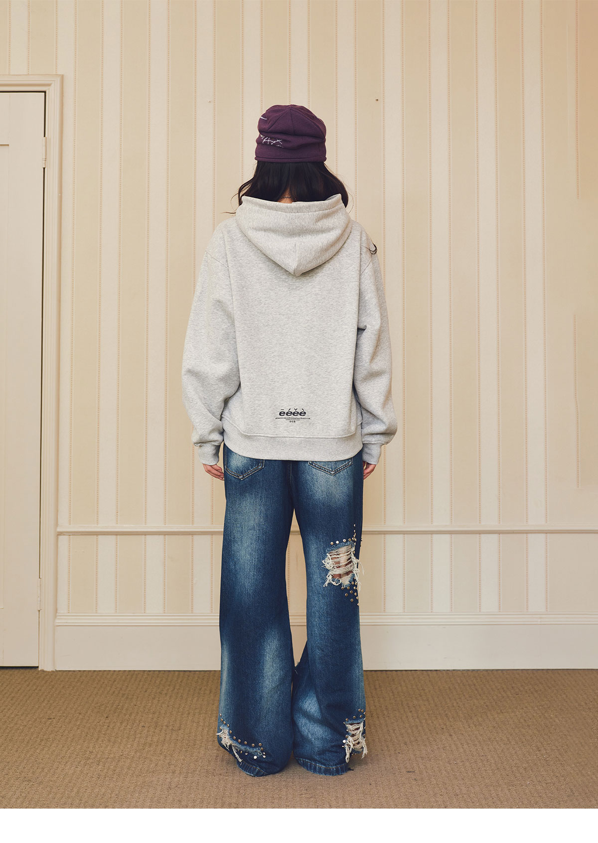 eeeeArtmonster Secret Words Embroidered Hoodie