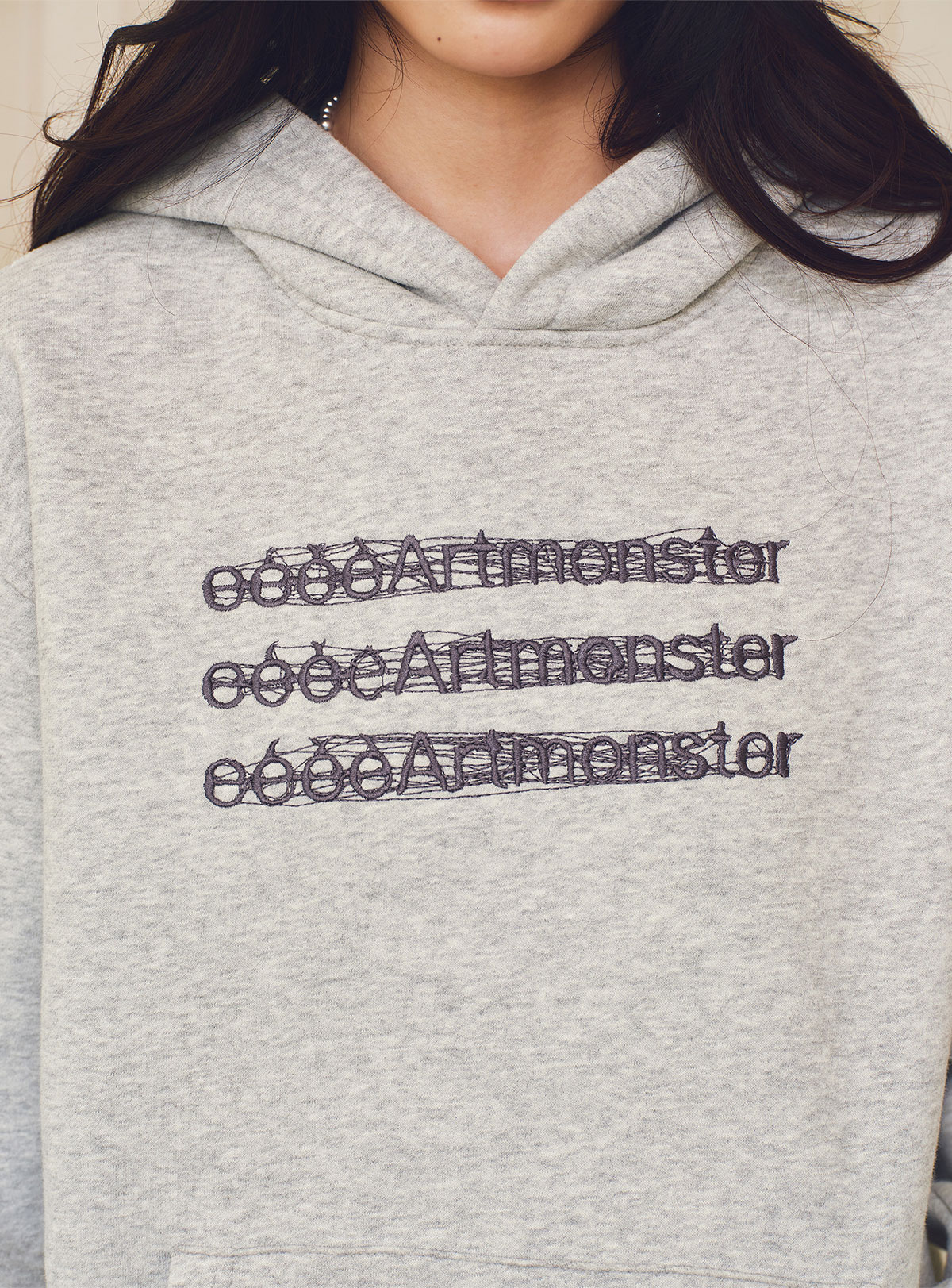 eeeeArtmonster Secret Words Embroidered Hoodie