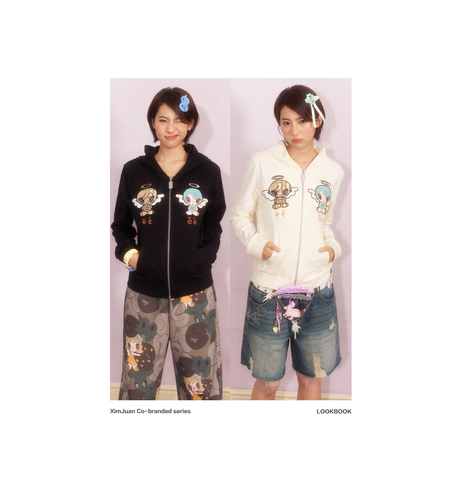 eeeeArtmonster Angel Dialogue Embroidered Hooded Cardigan