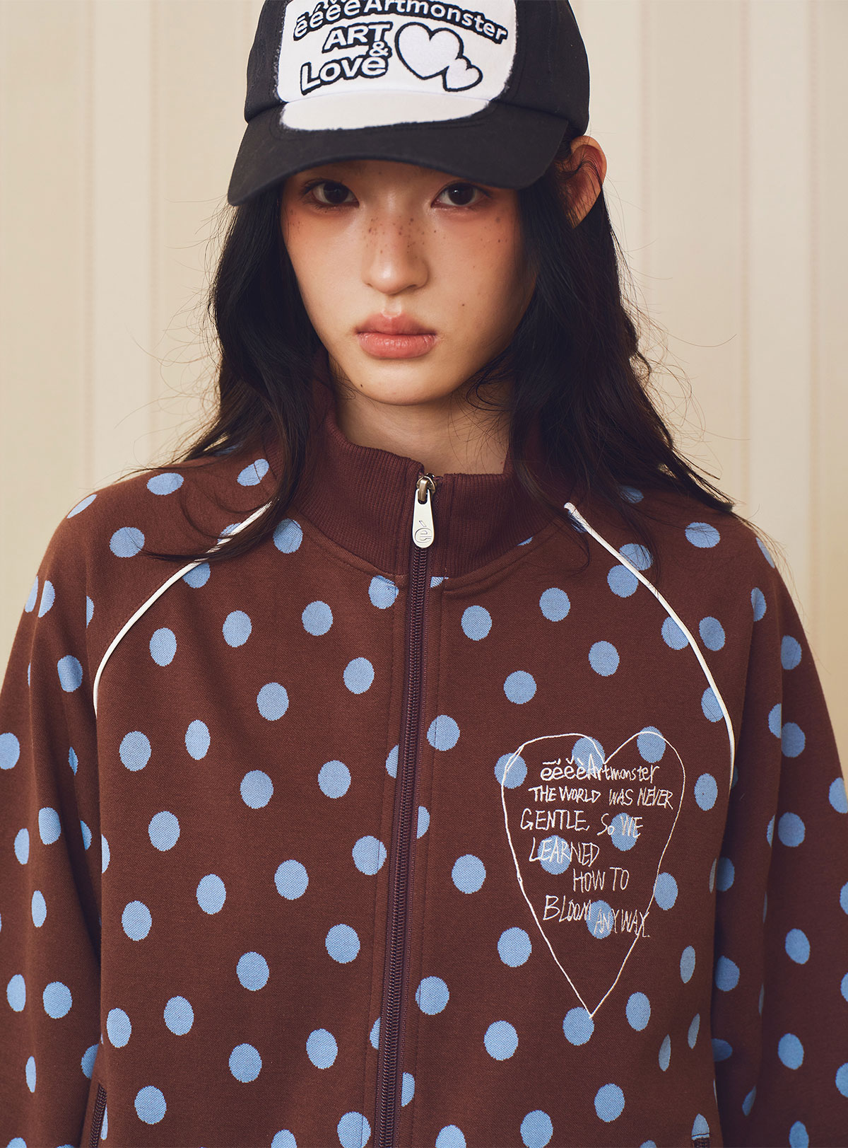 eeeeArtmonster Bloom Polka Dot Embroidered Jacket