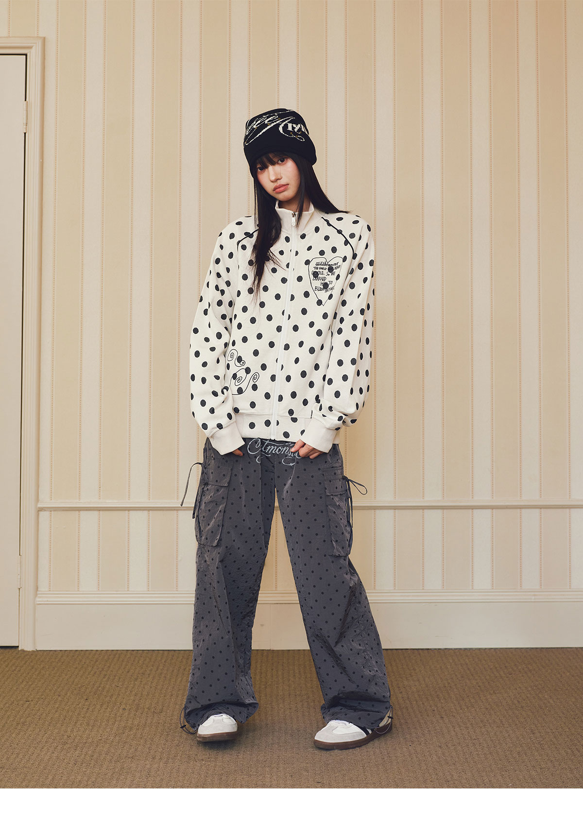 eeeeArtmonster Bloom Polka Dot Embroidered Jacket