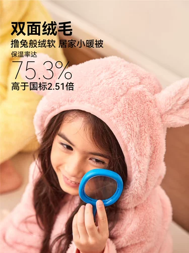 Детский бархатный лебедь, удерживающий тепло комплект, коралловая бархатная пижама