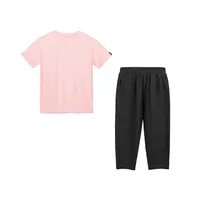 [One -Way Wet -Wet T -Find Pants Set] Pink T/Black