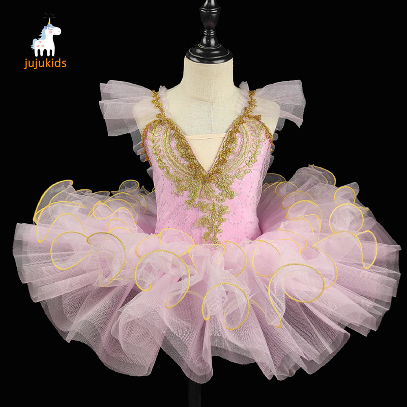Children Ballet Dancer Dance Dress Small Swanky Girl Performance Dress Soft Yarn Dress New Princess Dress Fluffy dress Out of service