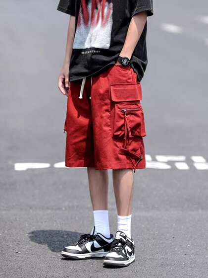 cityboy日系多口袋伐木工装短裤男夏潮牌休闲宽松大码五分裤300斤