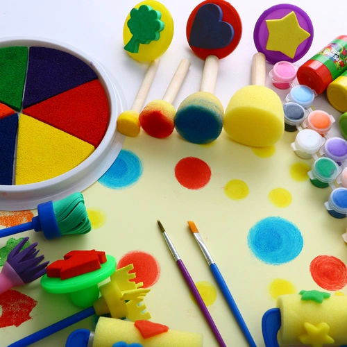 Детская поролоновая печать, комплект для раннего возраста, художественная чернильная подушечка