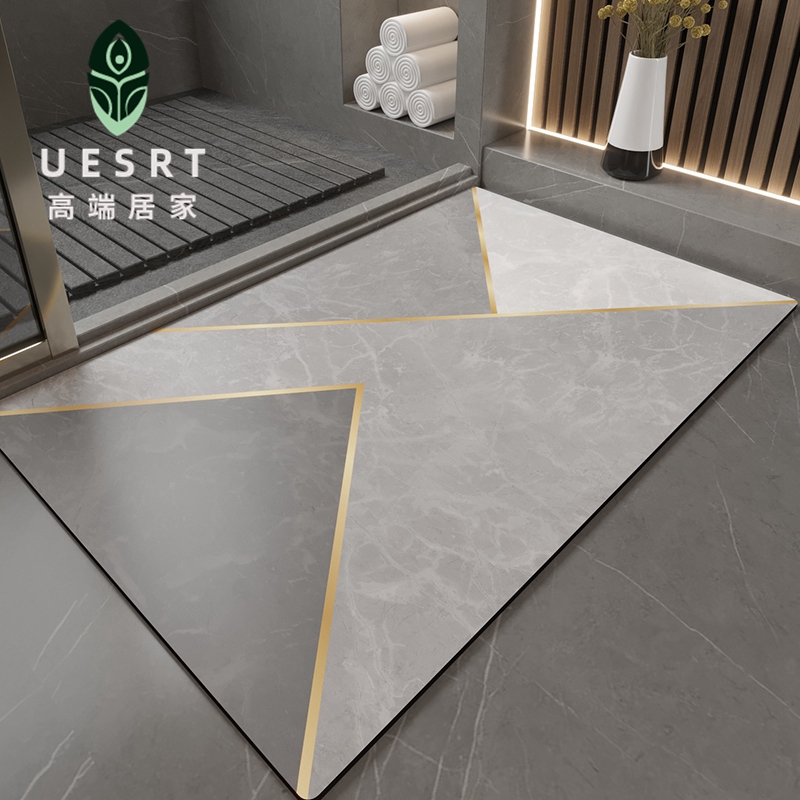 Powder room floor mat bathroom absorbent toilet door soft diatom mud quick toilet dry foot mat non-slip mat