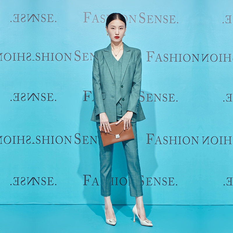 Zamei vest series 2021 autumn new green suit suit female temperament fashion professional three-piece autumn and winter