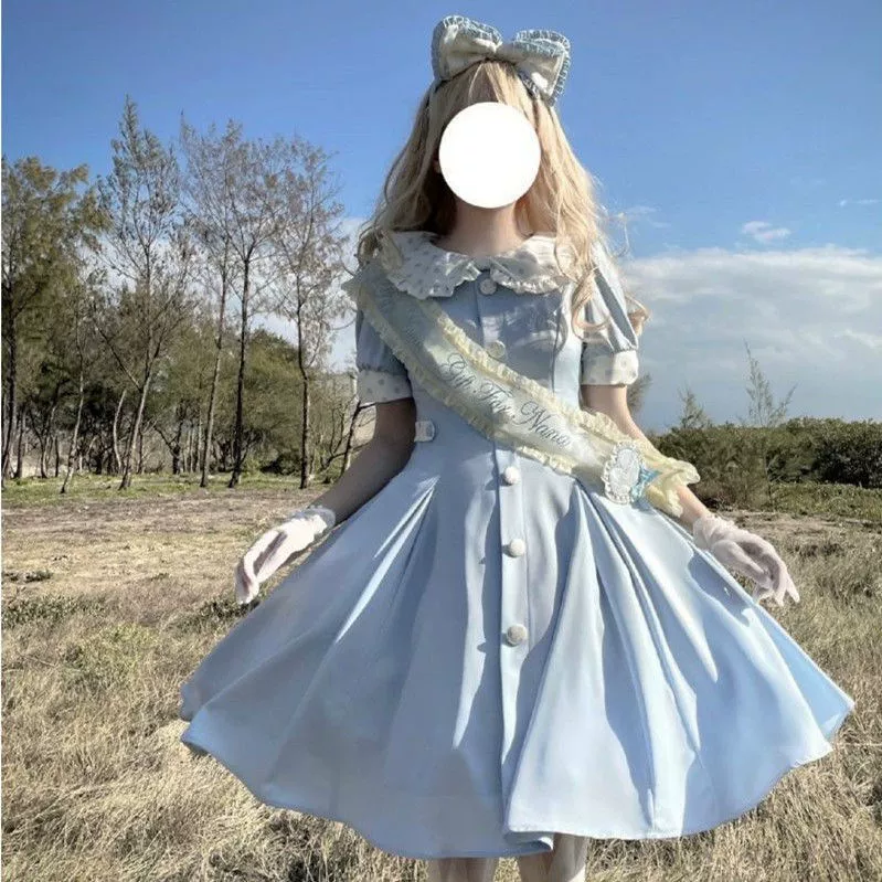 Настоящее летнее платье, стиль Lolita, подарок на день рождения, американский стиль, Lolita OP