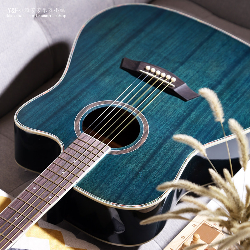 Single-board folk guitar beginners students children novice self-study 38 inches 41 inches lettering for boys and girls