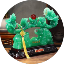 Auspicious jade Ruyi ornaments to attract wealth home living room wine cabinet decorations creative Bogu rack crafts