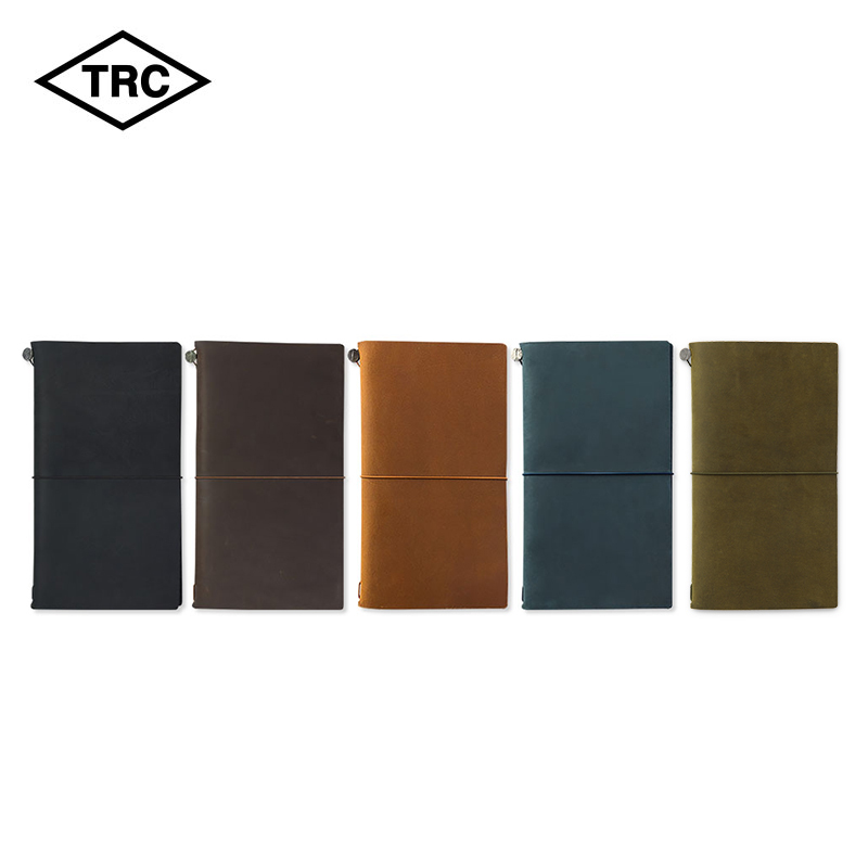 Japanese Trc Original Tn Handbook Standard Passport-Shaped Handbook Cowhide Notebook Handbook Traveler's Notebook Series Notebook with Travel Handbook Sticker Book Cover
