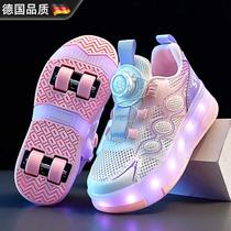 German two-wheeled heelys for girls summer childrens mesh breathable skates for girls high-looking sports skates